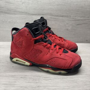 Nike Air Jordan 6 Retro Toro Bravo Shoes Youth Size 7Y Red Black 384665-600